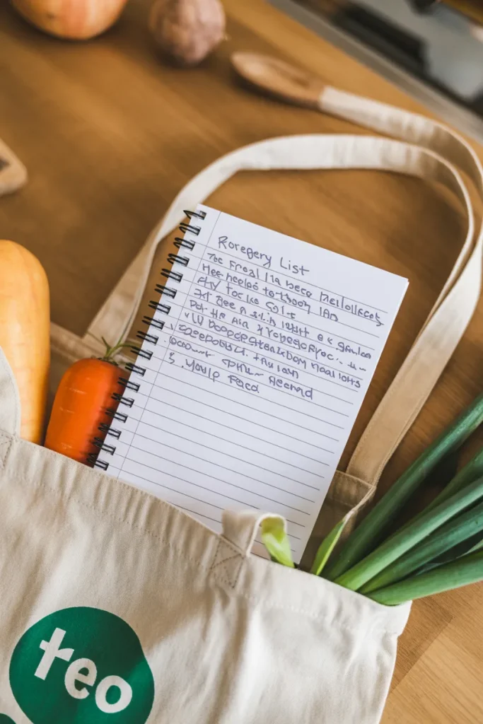 shop groceries with a written list
