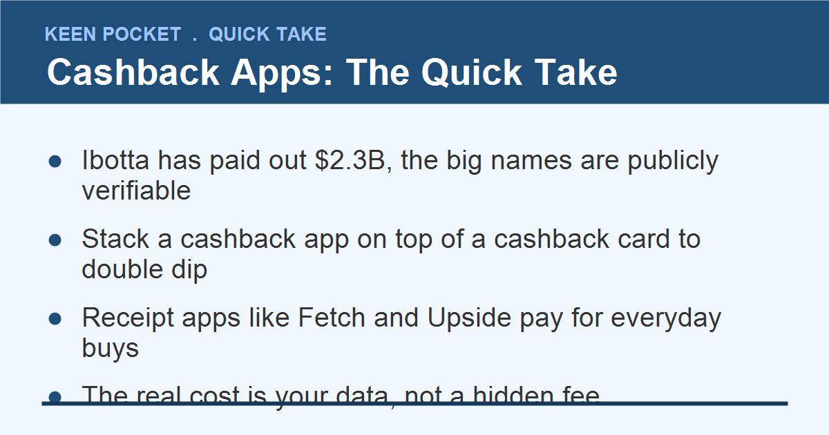 Cashback apps that pay real money, quick take summary