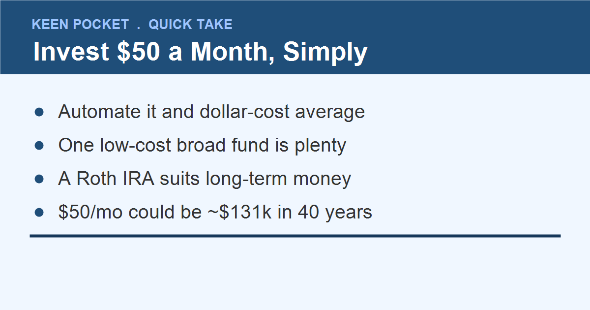 Investing 50 dollars a month for beginners quick-take summary