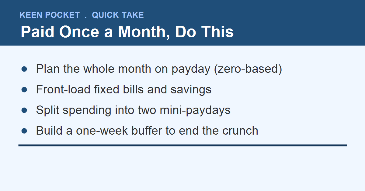 manage money on a monthly paycheck quick take