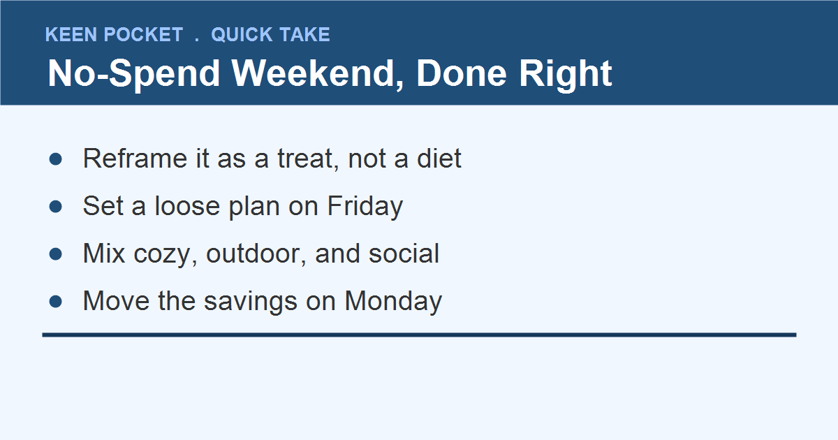 No spend weekend ideas quick-take summary