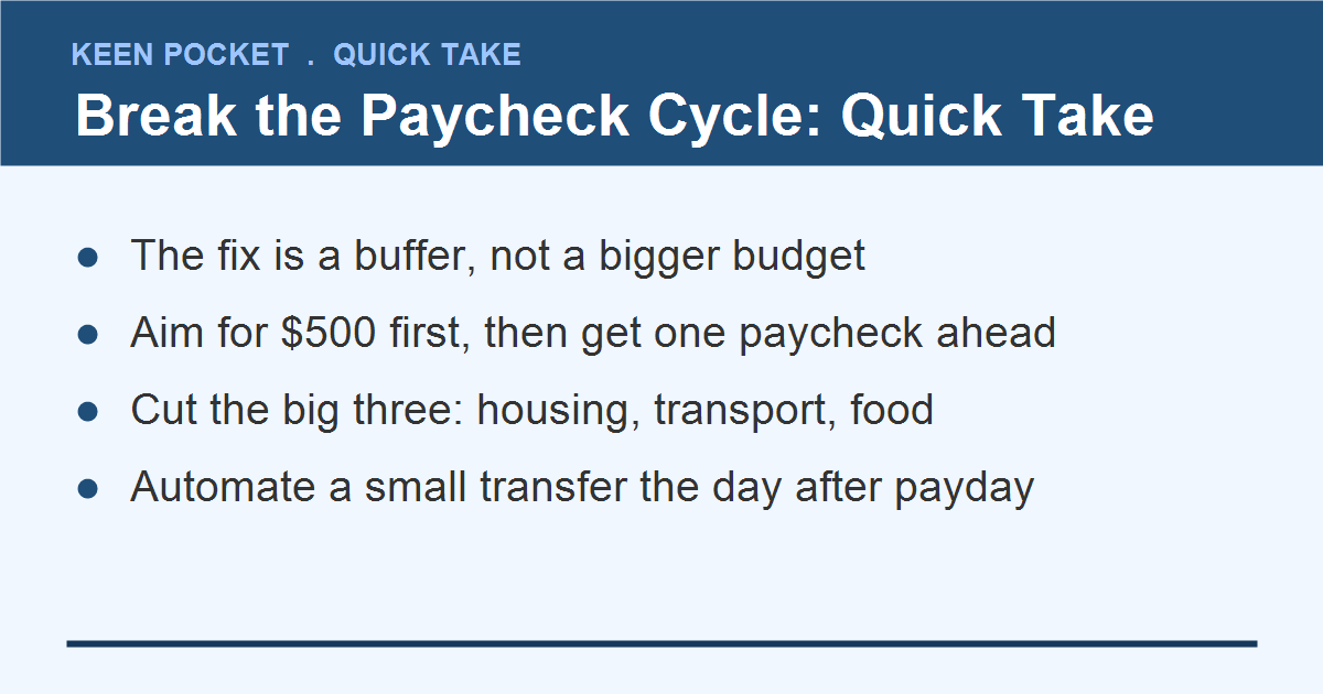 How to stop living paycheck to paycheck on low income, quick take summary